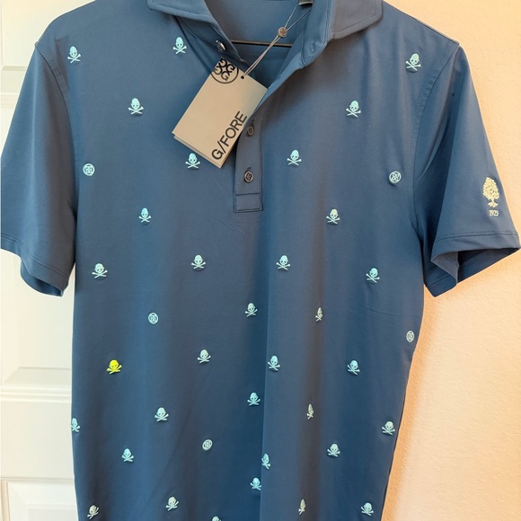 G/FORE | Shirts | Gfore Skull Print Polo In Blue | Poshmark
